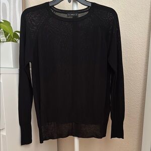 Zara Black Knit Top Light Sweater Size S EUC